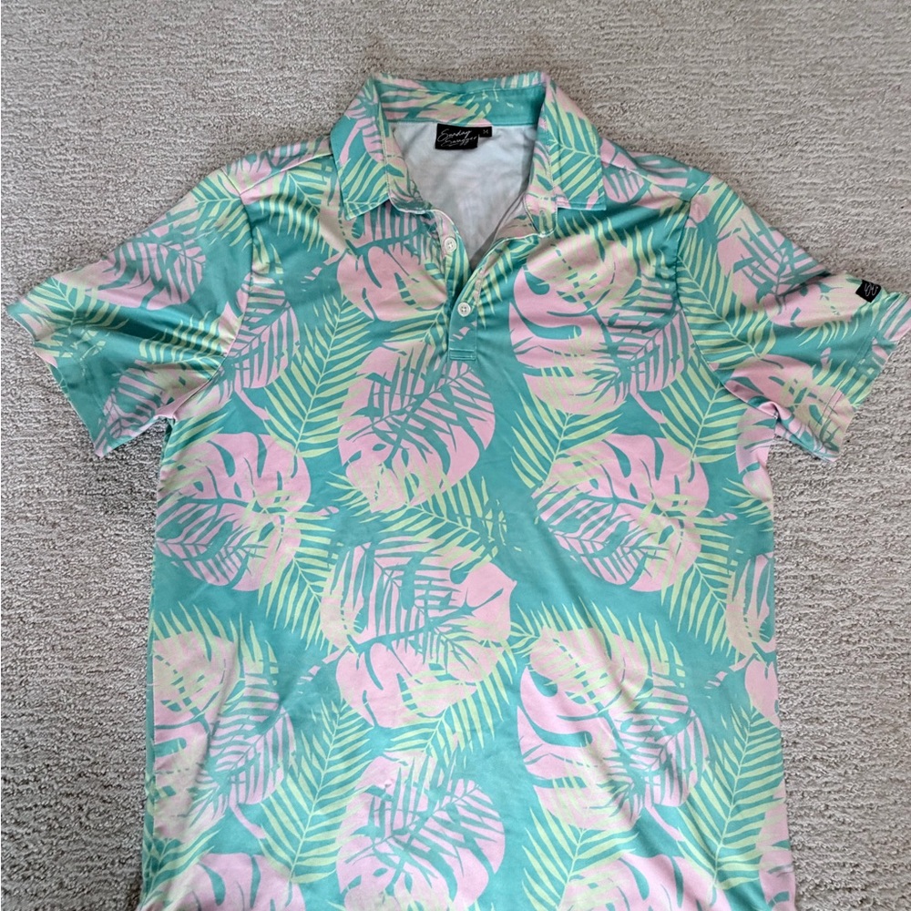 Sunday Swagger Pastel Leaf Polo